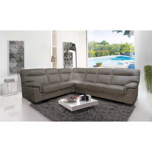 Modulo Soggiorno FLAVIA CORNER 3P DX TAUPE IN TESSUTO - Product Image 1