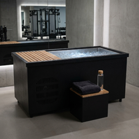 Bañera de Hielo Todo en Uno de Madera y Acero Inoxidable con Enfriador Inteligente de Doble Temperatura y Ozono para Terapia de Frío, Recuperación y Tratamiento Deportivo