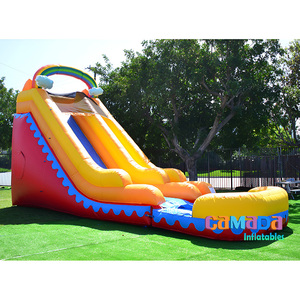 Juegos al aire libre PVC Tobogán inflable Piscina al aire libre Arco Iris Toboganes Moonwalk Castle para la venta - Product Image 2