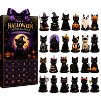 Calendrier de l'Avent de Noël 24 Jours – Boîte Mystère – Nouveautés Assorties Halloween – Ornements de Sapin de Noël à Suspendre – Porte-clés