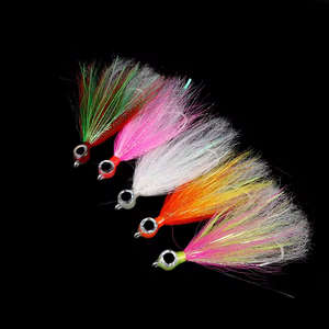 Hameçons de pêche Big Eyes UV Bucktail Teasers en acier à haute teneur en carbone à deux ardillons pour leurres de pêche Steelhead Minnow, saumon et bar. - Product Image 3