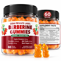 Gummies deBerbérine HCL avecCannelle deCeylan pour le Métabolisme et la Santé Digestive Intestinale 60 Gummies Marque Privée OEM