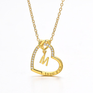 Collar con Colgante de Letra Inicial del Alfabeto de la <span class=keywords><strong>A</strong></span> <span class=keywords><strong>a</strong></span> la Z, Diseño Minimalista de Corazón Hueco de Cobre, Joyerí<span class=keywords><strong>a</strong></span> para Mujeres y Niñas - Product Image 6