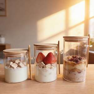 Bocal hermétique avec couvercle et cuillère, bouteille de stockage de céréales pour la cuisine, récipient de stockage alimentaire transparent - Product Image 2