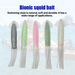 Señuelo de Pesca de Calamar de PVC de Doble Capa, Suave y Luminoso, para Pesca de Trucha en Agua Salada y Dulce, Impreso en Goma - Product Image 3