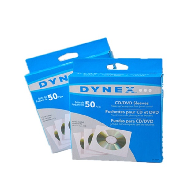 White Paper CD DVD Sleeves Envelope Holder with Window Plastic Sleeves Disc Storage for CD