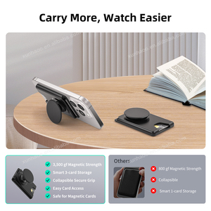 Portefeuille magnétique translucide Xunhao, porte-cartes de crédit personnalisé, support réglable Msafe Pops Grip, étui fin pour iPhone PC, cadeau - Product Image 4