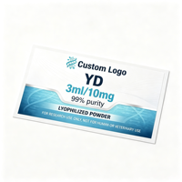 Etiquetas Adhesivas Personalizadas con Logotipo para Viales de Péptidos, Resistentes al Agua, con Holograma UV, para Botellas de Péptidos de 3ml, 5ml y 10ml
