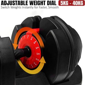 Haltère réglable à changement rapide de 90 lb avec système à cadran, poids de main durables pour l'entraînement <span class=keywords><strong>HIIT</strong></span> et la musculation - Product Image 2