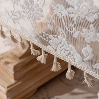 Nappe Rectangulaire Jacquard en Dentelle Motif Bourgeons de Rose Français, Imperméable et Anti-Taches, pour Table à Manger et Table Basse Domestique
