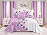 Ensemble de literie 8 pièces pour lit Queen/King, imprimé moderne, drap-housse, drap plat et rideaux assortis – Vente en gros