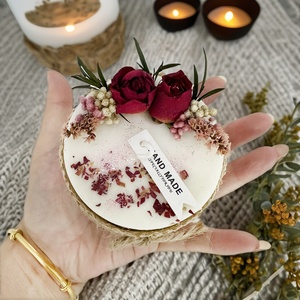 Vela de Cera de Soja con Flores Eternas Personalizable, Velas Aromáticas con Flores Secas para Decoración del Hogar, para Navidad y Bodas - Product Image 2
