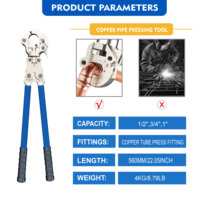 Kit d'outils de pressage de tuyaux en cuivre professionnel KING SMART, avec coupe-tuyaux et mâchoires de 1/2, 3/4 et 1 pouce