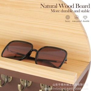 Wooden <b>Wall</b> <b>Mounted</b> Key Hook Rack Round <b>Shelf</b> Brown Multipurpose Entryway Storage Flush Mounting - Product Image 5