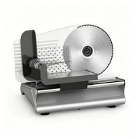 Trancheuse à viande électrique silencieuse 130W, lame en acier inoxydable 190mm, épaisseur réglable 1-15mm, haute productivité, pour restaurant et usage domestique
