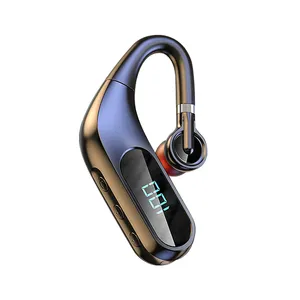 Kj10-auriculares inalámbricos con Bluetooth 5,0, cascos con gancho de oreja individual, pantalla Led, manos libres, modo de reposo largo