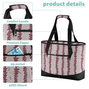 Hawaiian Custom Puakenikeni Lei Flower Thermal <b>Lunch</b> Box Shoulder <b>Bags</b> Durable Oxford Material Insulated Cooler <b>Lunch</b> <b>Tote</b> <b>Bag</b> - Product Image 4
