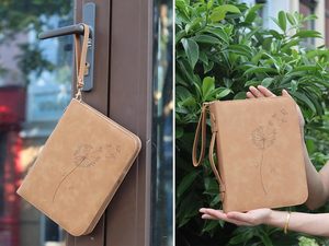 Free sample Source Factory <b>Carrying</b> <b>Case</b> with Floral Pattern Bible Bag Protective PU Leather Bible Cover Bag for the Bible - Product Image 3