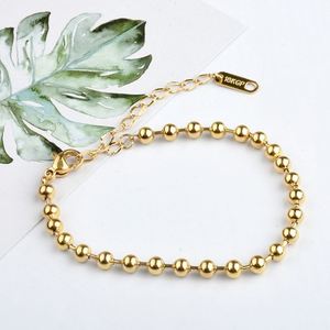 14K Solid <b>Gold</b> Filled Exaggerate 4Mm Big Ball <b>Beads</b> Ball Chain Stretch <b>Bracelet</b> <b>Gold</b> 3Mm 925 - Product Image 3