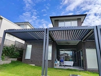 Pergola à lames orientables en alliage d'aluminium, durable, imperméable, résistante au vent, écologique, moderne, pour jardin extérieur, motorisée, finition poudrée