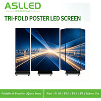 Écran LED tri-pliant couleur IP65 étanche avec support de sol pour affiches et publicités de centres commerciaux