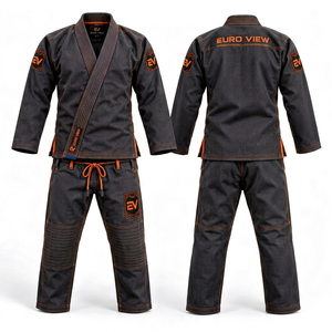 Kimono de Jiu Jitsu Euro View Negro para Adultos Unisex, Conjunto de Gi 100% Algodón, Ligero y Duradero, Uniforme de Artes Marciales de Grappling - Product Image 1