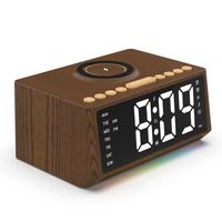 Neuer Moderner LED Digital-Wecker mit BT 5.0 FM-Radio, 10W Kabelloser Ladestation, Schlummerfunktion und 12/24-Stunden-System