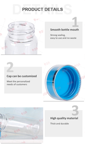 ขวดพลาสติกสีฟ้าสำหรับยาแคปซูลอาหารเสริมขนาด140มล. สำหรับเม็ดยาปรับแต่งได้ - Product Image 4