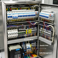 Boîtier de commande PLC personnalisé pour usage industriel, coffret de distribution électrique métallique OEM, ensemble de commutateurs intelligents AC basse tension 100A