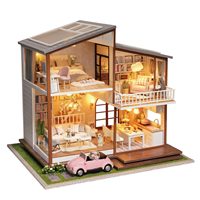 Kit de Modelo de Villa de Madera Pequeña para Armar, Manualidades Creativas, Regalo Hecho a Mano para Mayores de 14 Años, Empaquetado en Caja de Color