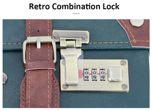 Ensemble de valise vintage de grande capacité à la mode Valise enfant Valise étudiante livrée avec une petite trousse de maquillage portable - Product Image 5