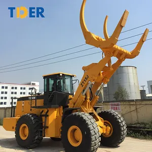 2024 TDER 15 ton log loader di legno che afferra la trasmissione idraulica caricatore della ruota con motore Weichai