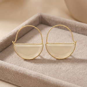 Nouvelles boucles d'oreilles pendantes en zircon, argent sterling 925, forme demi-lune, laiton, faites à la main, pour homme - Product Image 2