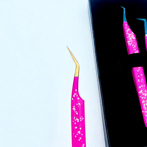 Juego de Pinzas para Pestañas Rectas con Punta de Fibra, Agarre de Fibra, Acero Inoxidable, Herramientas Profesionales para Extensión de Pestañas, Venta al Por Mayor - Product Image 1