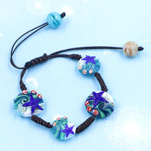 16mm 20mm <span class=keywords><strong>gioielli</strong></span> colorati che fanno fatti a mano <span class=keywords><strong>Murano</strong></span> Lampwork Sea Starfish Round Glass Bead - Product Image 1