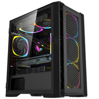 Nueva llegada: Caja de PC para juegos MicroATX de media torre metálica con panel lateral de vidrio templado, USB 3.0, compatible con tarjetas gráficas de 330 mm, en negro y blanco.