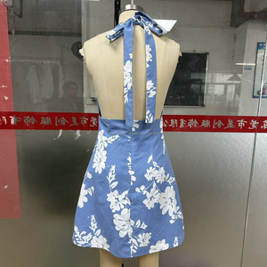 <span class=keywords><strong>Robe</strong></span> mini à imprimé floral personnalisé pour femmes, <span class=keywords><strong>robe</strong></span> <span class=keywords><strong>dos</strong></span> nu à col en V profond, robes pour femmes - Product Image 4