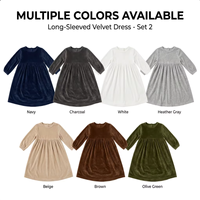 Robe trapèze en velours rouge bordeaux à manches longues pour filles, avec logo personnalisé, idéale pour les fêtes d'automne, vêtements de luxe basiques pour enfants, vente en gros B2B