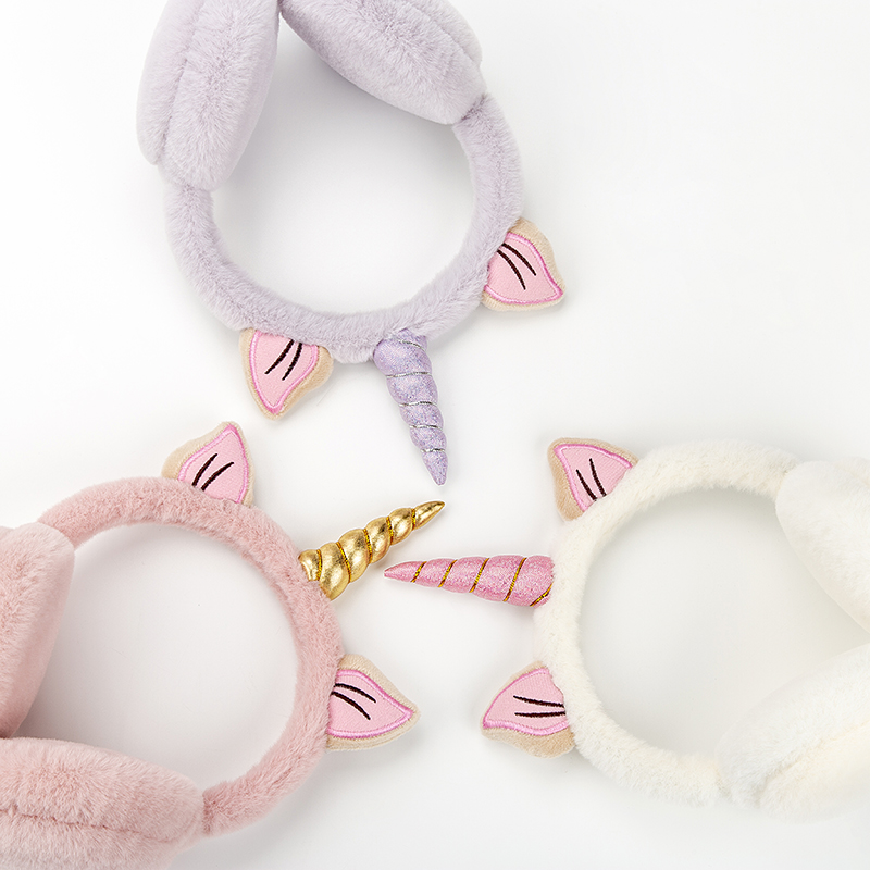 High Quality Unicorn Earmuff Plush Ear Warmer for Kids Girls Cute Fluffy Ear Protection
