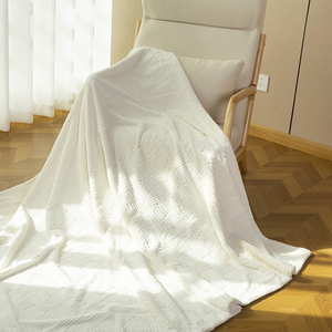 Manta de Piel de Visón de Doble Cara Premium, Gruesa y Cálida, Cubrecama con Logotipo Personalizado, Manta de Pelo Sintético de Conejo Pesado con Estampado Coreano - Product Image 5