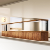 Aquarium de salon de luxe de 300 gallons avec armoire, verre super blanc, éclairage LED, filtration multi-étapes