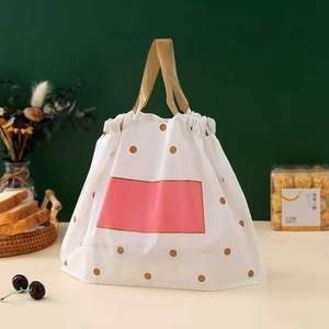 Bolsas de plástico para llevar con cordón inferior redondo Prohibiciones de entrega de alimentos personalizadas Base estable - Product Image 5