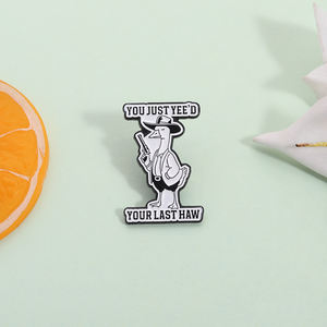 Je Hebt Gewoon Je Laatste Haw Emaille Pin Vintage Cowboy Grappige Gekke Gans Met Geweerbroche Revers Badge Sieraden Cadeau - Product Image 2