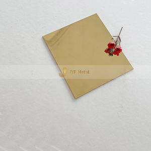 Feuille de miroir en acier inoxydable plaqué or fabriquée, décoration murale, feuille d'acier inoxydable doré 304 - Product Image 1