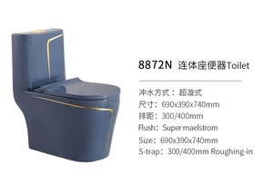 Dụng Cụ Vệ Sinh Bộ Phòng Tắm Đi Tè Nhìn Trộm Bồn Cầu Một Mảnh Bằng Gốm Màu Xanh Lá Cây - Product Image 5