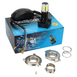 Lampu led sepeda motor DC 9-80v warna tunggal putih Moto 9 COB 6 sisi strobo bombillo led untuk moto proyektor lampu depan motoled