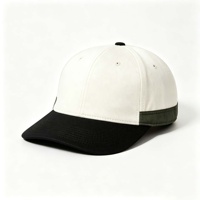 Casquette de baseball décontractée en coton à 6 panneaux, bicolore, avec ruban latéral et visière incurvée, personnalisable avec logo imprimé par transfert thermique, pour activités de montagne et plein air, vente en gros