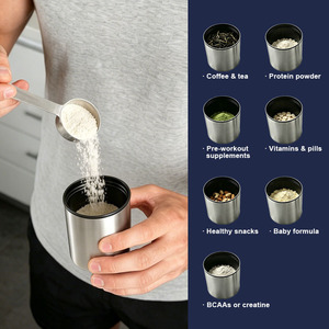 <span class=keywords><strong>Shaker</strong></span> à protéines portable en acier inoxydable pour la nutrition, le fitness, le sport, avec boîte de rangement pour la salle de sport, le sport, la randonnée et le camping - Product Image 4