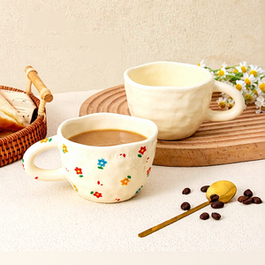 Korean Hand-Made High-End <b>Mug</b> Customized High Temperature Resistant Microwave Safe Dishwasher Safe Porcelain Household Milk <b>Mug</b> - Product Image 2
