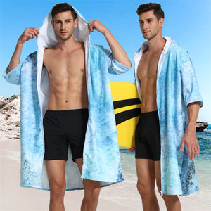 Robe à langer à fermeture éclair avec capuche, serviette à langer à séchage rapide pour le surf, la plage, les sports de plein air et les hommes, serviette de plage portable - Product Image 4